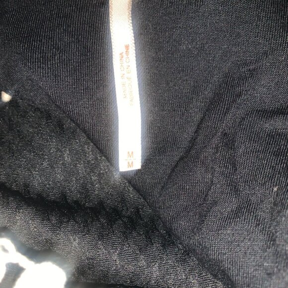 FREE PEOPLE OPEN BACK WAFFLE TEXTURE CROCHET NECKLINE BLACK DRESS MEDIUM-EUC - Picture 9 of 9